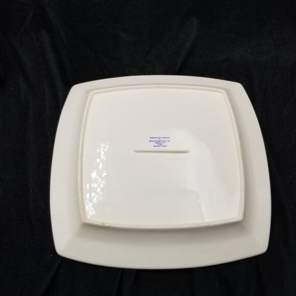 Vintage 1999 Marianne Vinich Ceramic Hand Painted Square Plate Love Bird Tray - Picture 5 of 5